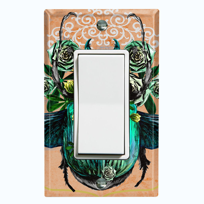 Patterned 1 - Gang Toggle Light Switch Standard Wall Plate