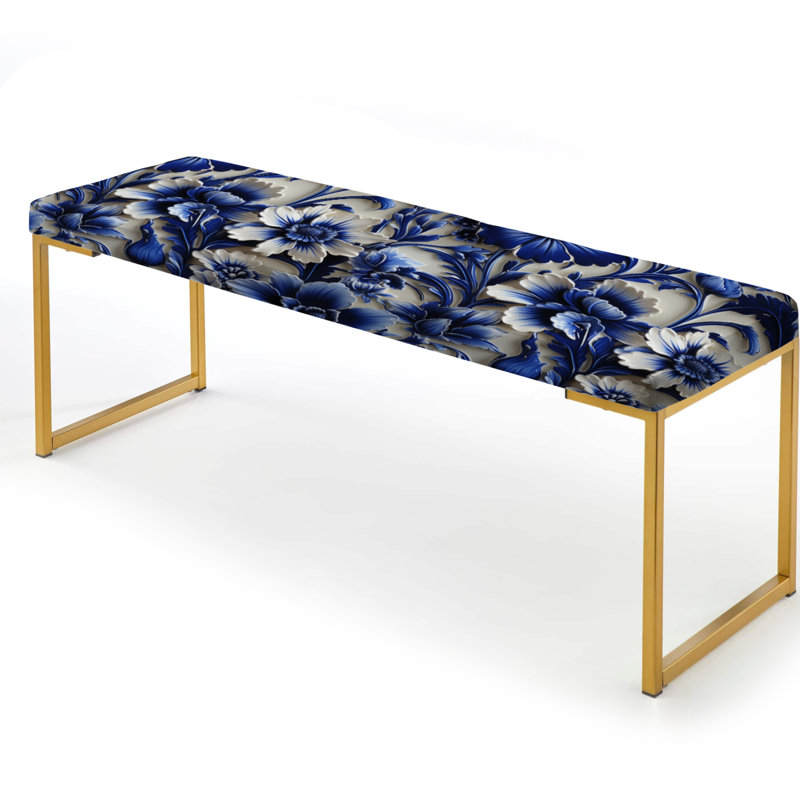 Banc rembourré or, Cobalt Blue Neo Gothic Victorian Pattern I
