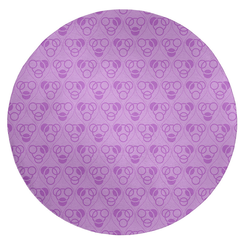 Chenille Geometric Indoor Rug, Round 5'