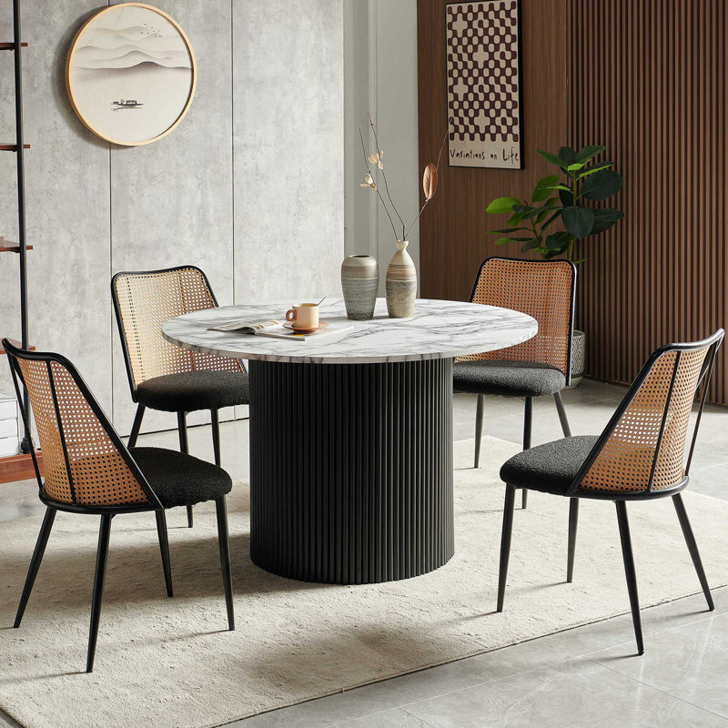 Danbury 5-piece Dining Set, Black, White