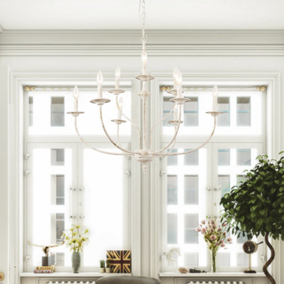Rosalee 9-Light Dimmable Metal Two-Tier Candle Style Chandelier with Adjustable
