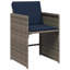  Ensemble de salle à manger de jardin avec coussin 5 pièces en rotin de polyester gris-2132255258