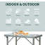 Table de camping de 23 po avec réglage de la hauteur - portable léger pour la maison, le camping, le pique-nique, le garage, gris et argent
