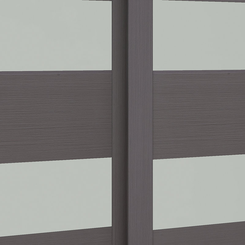 Portes de garde-robe coulissantes en verre avec quincaillerie d'installation, 72 po x 80,5 po, Gris