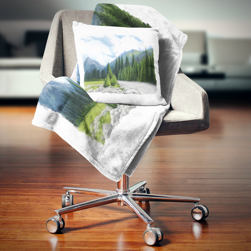 Coussin réversible Landscape, Carré 16 po, Coussin décoratif