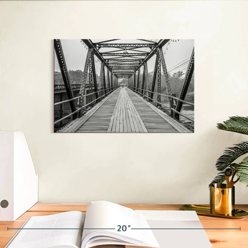 Lilie, pont commémoratif de paiement, BW, H 8 po x l 12 po