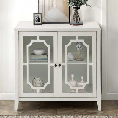 Console blanche avec 2 portes