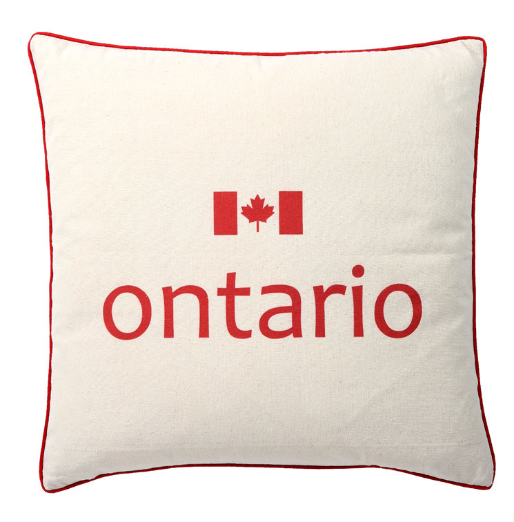 Coussin décoratif en coton O Canada Provinces Ontario