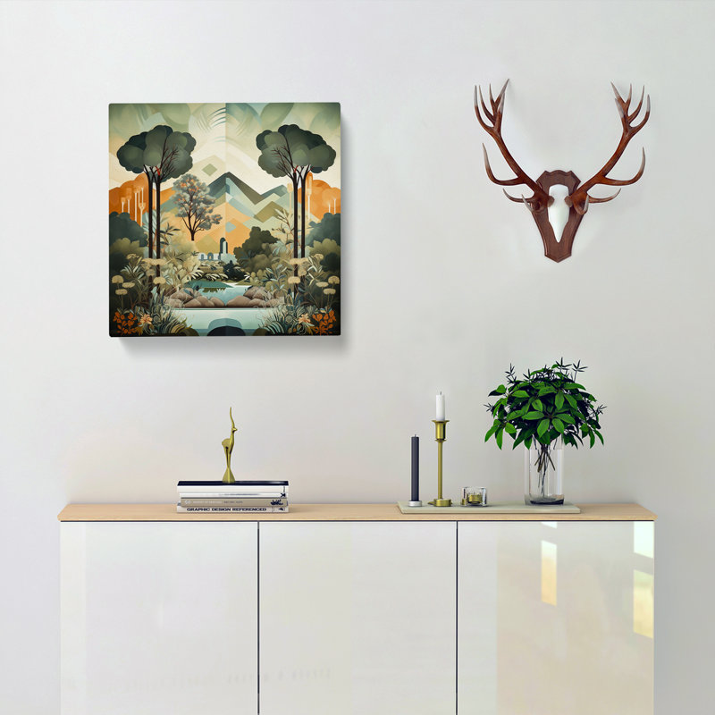 Landscape Art Deco No.6 - Wrapped Canvas, 50cm H x 50cm W x 3cm D