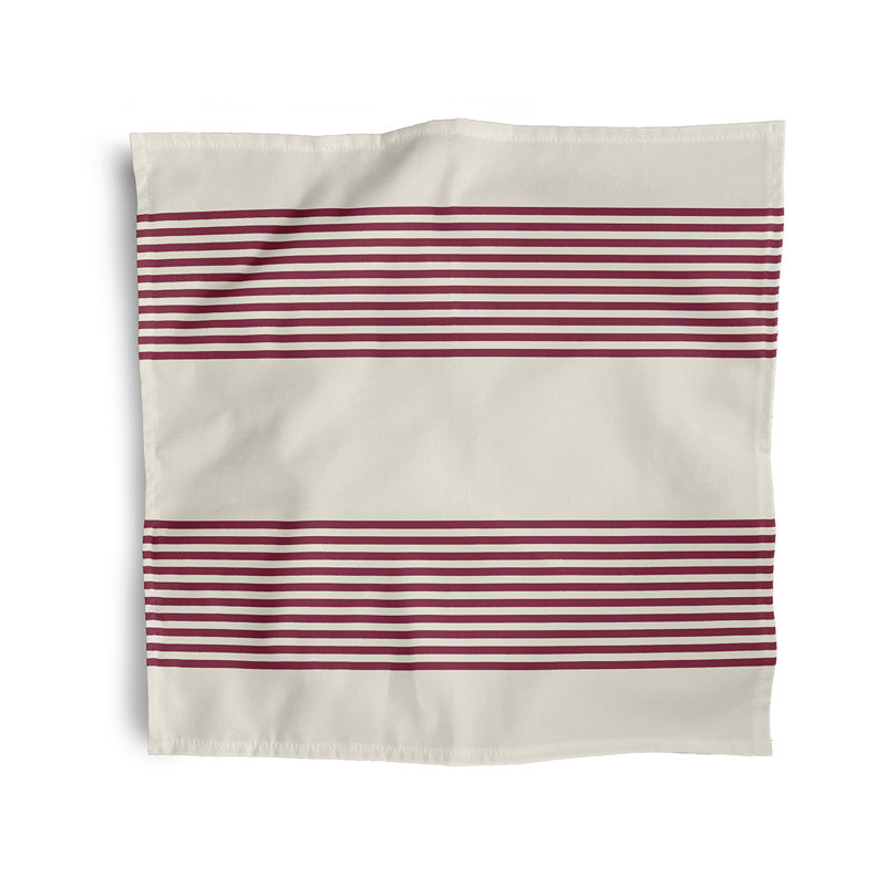 Verlene Polyester Striped Square Napkin, Red