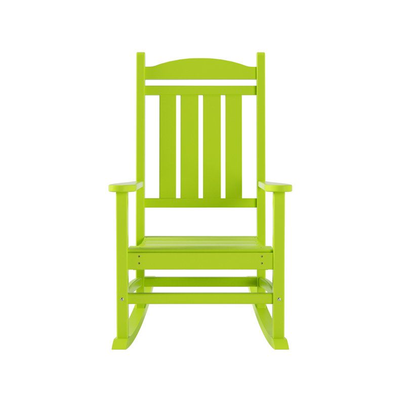 Chaise berçante d'extérieur en plastique Vinnie Potwin, Limette