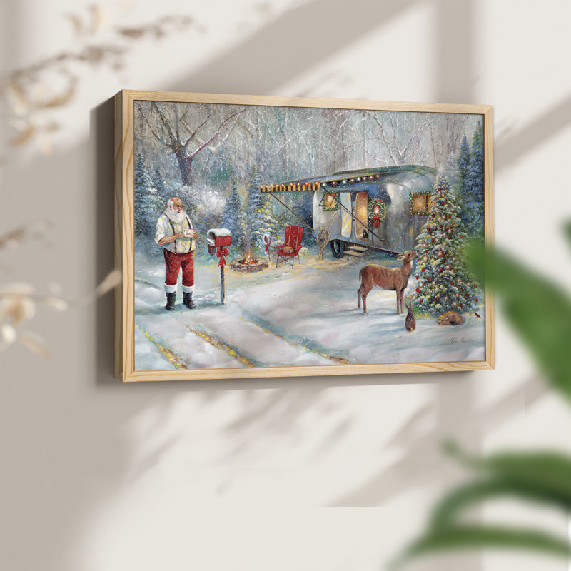 Santa's Hideaway - Reproduction encadrée - Restickable, Naturel, H 16 po x l 20 po