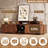 110''W Walnut Finish Expandable Entertainment Center 3 Piece Set for 75/80/85/90/100 inch TV, Mid-century Modern Wooden Media Console Include Adjustable TV Stand with Storage and Two 4-tier Glass Display Cabinet with Light for Living Room, Brown