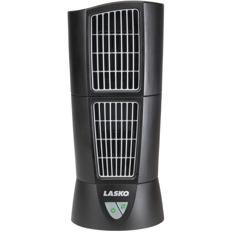Space-Saving 14" Oscillating Tower Fan, Black