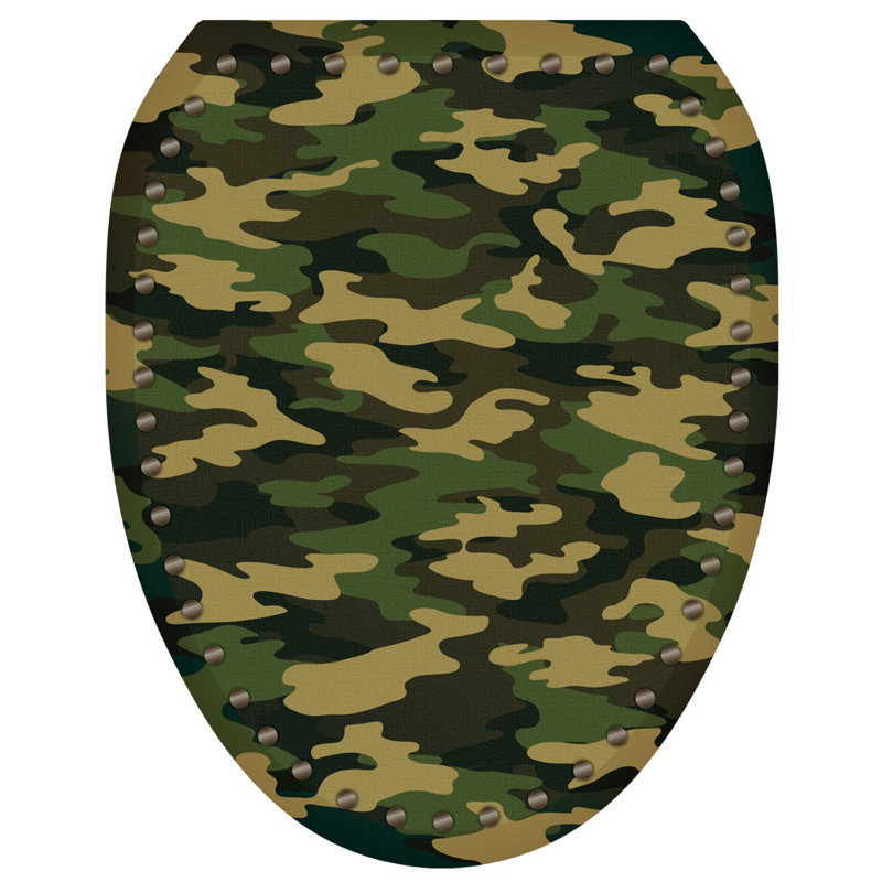 Décalcomanie de siège de toilette camouflage armée, Allongé