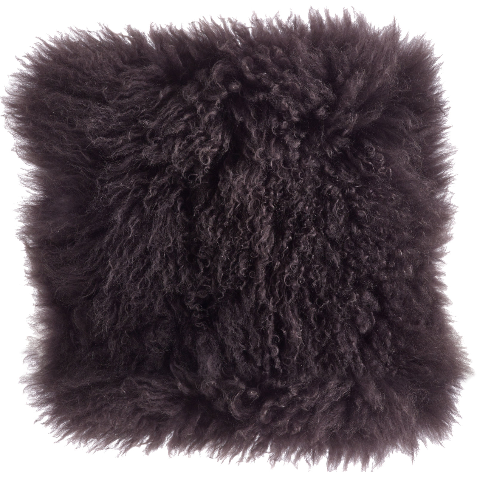 Iyana Wool Throw Pillow, Dark Gray, Square 16"