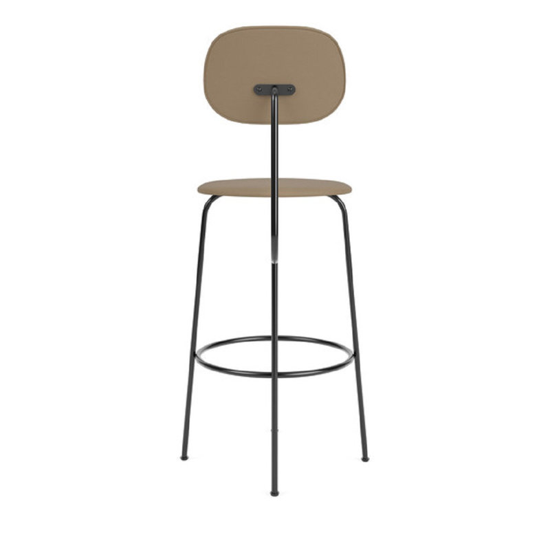 Afteroom Upholstered Stool with Metal Frame, Counter Stool (25" Seat Height), Brown Leather