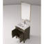 24 po De salle de bain en chêne brun, avec comptoir en acrylique, miroir, meuble-lavabo simple en chêne, comptoir,