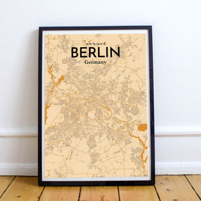 Berlin City Map - No Frame Print