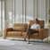 Pearman 87.5"W Retro Industrial Faux Leather Couch with Adjustable Backrest and Lumbar Cushion
