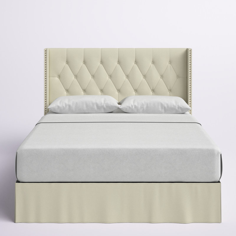 Bellavia Tufted Upholstered Panel Bed, Twin, Beige