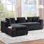 Canapé modulaire avec canapé en forme de L de 93,7 po et compartiment de rangement en bois pour le salon, noir-129891935