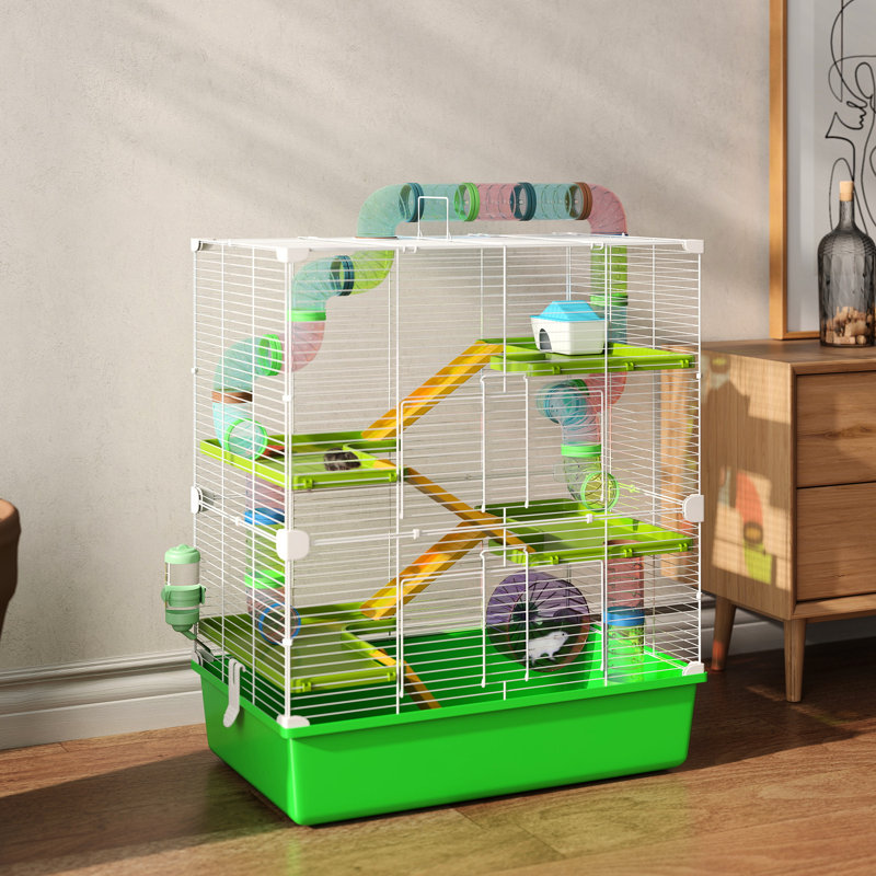 Très grande cage de jeu pour hamster 23 po - 5 niveaux, tubes, tunnels, conception sécuritaire, confortable