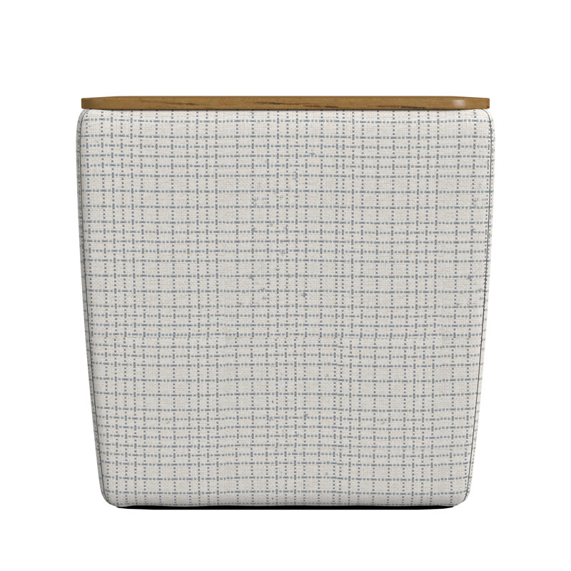 Nako Upholstered Ottoman, Cream Mini Grid