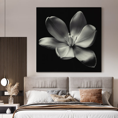 Très grande reproduction d'art sur toile - Art floral botanique, décoration pour salon ou chambre à coucher - «Assemblage requis du cadre (cadre non fini)»
