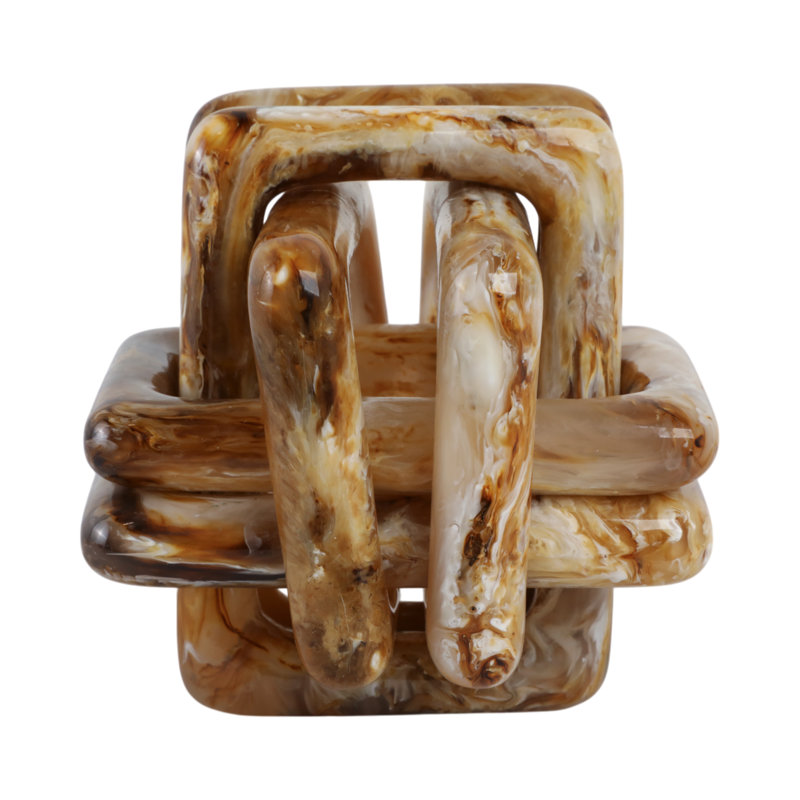 Modern Resin Decorative Object Knot Sleek and Stylish Accent Piece for Contemporary Spaces, Tan