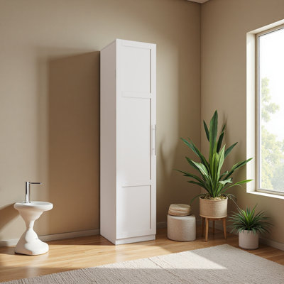 Armoire de cuisine, armoire de rangement blanche autoportante avec portes et tablettes, armoire de rangement pour cuisine, salon et salle à manger