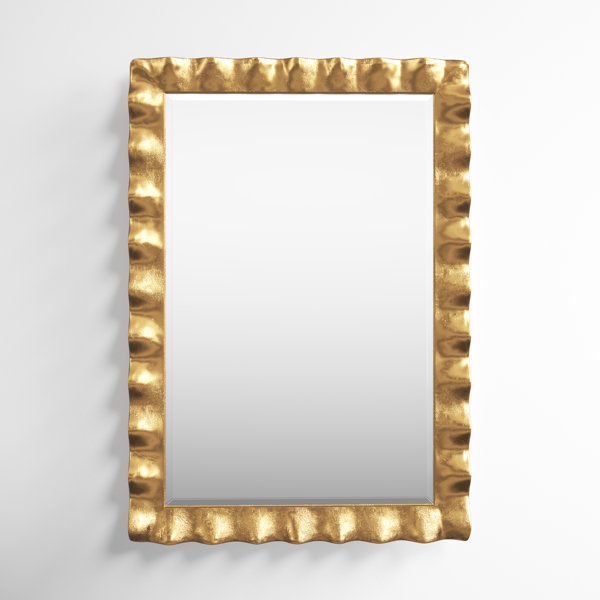 Edith Scalloped Accent Mirror Finish: Lightly Antique Gold Leaf