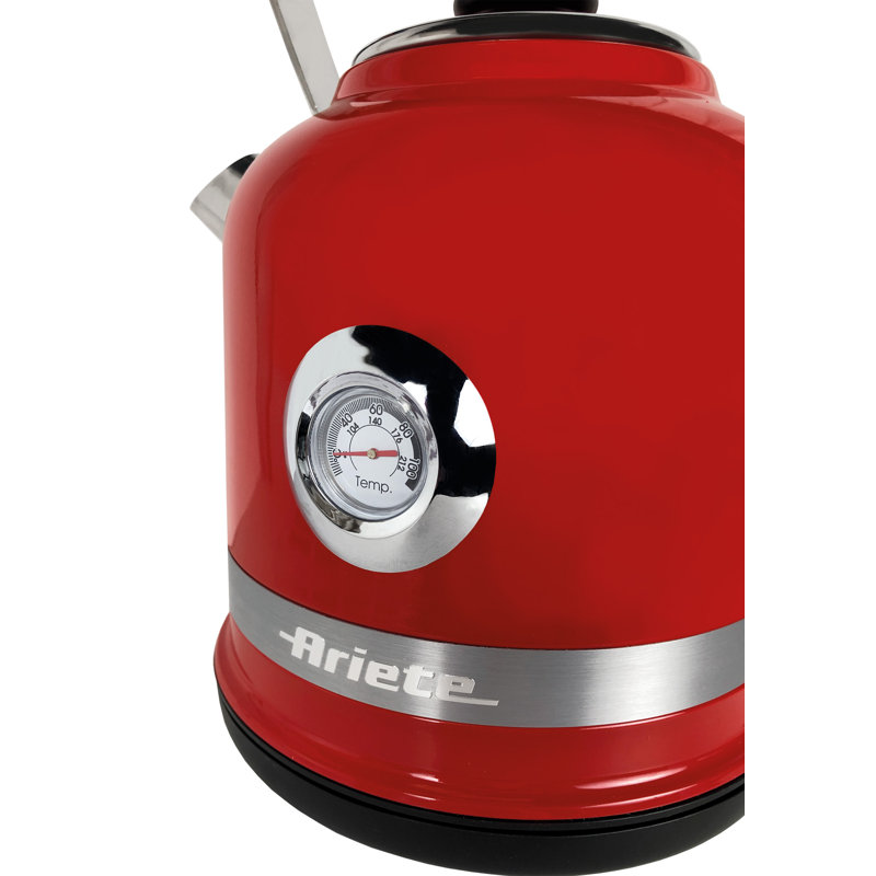 Ariete Moderna 1.7L Stainless Steel Electric Kettle, Red