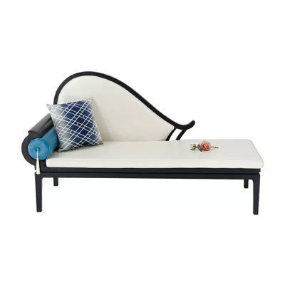 New Chinese Style Solid Wood Chair Upholstered Chaise Lounge by SUPROT