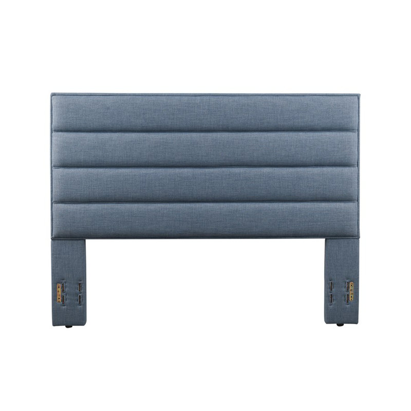 Tête de lit tapissier Penwell, Bleu, Double / Grand