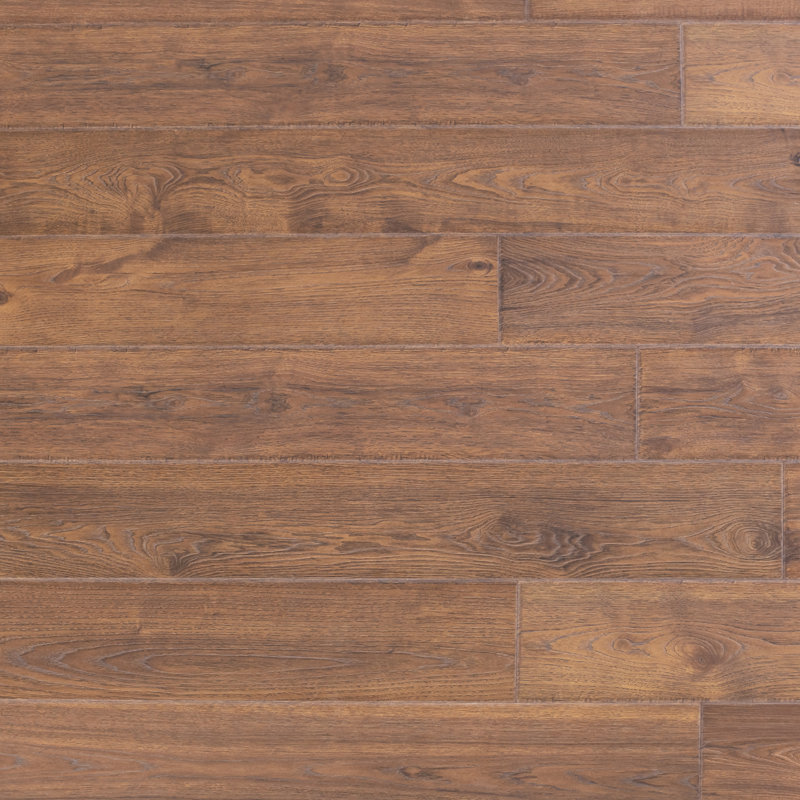 Parquet stratifié en chêne l 7,5 po x L 54,34 po x H 0,424 po Gibbonburg, Chêne aubergine