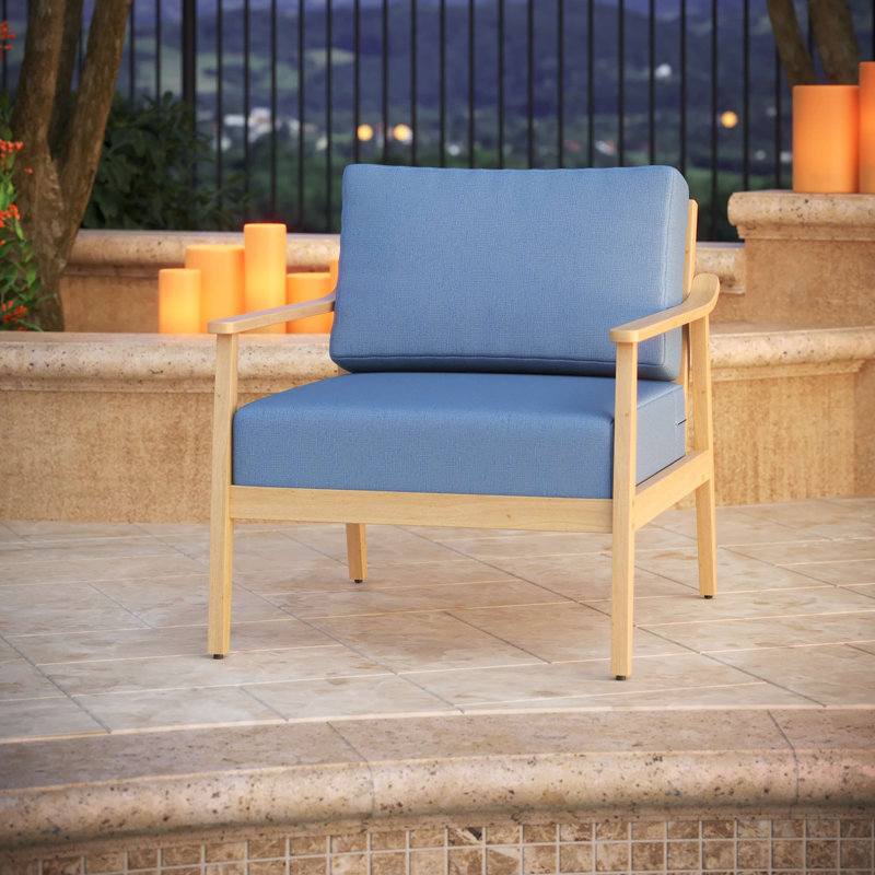 Amala Sunbrella® Outdoor Deep Seating Cushion, Sunbrella® Cast Ocean Plainweave, 28.5" W x 28.5" D