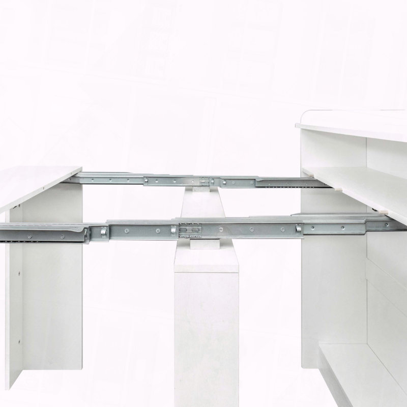 Table de salle à manger moderne extensible avec structure en bois, Blanc