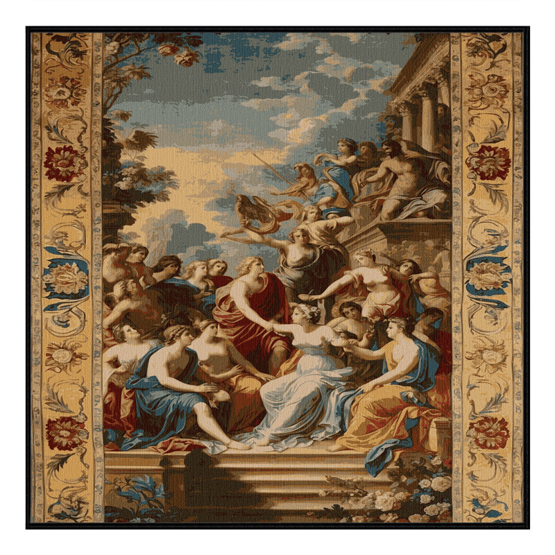Tapis brun français lavable à la machine, Carré 7 pi