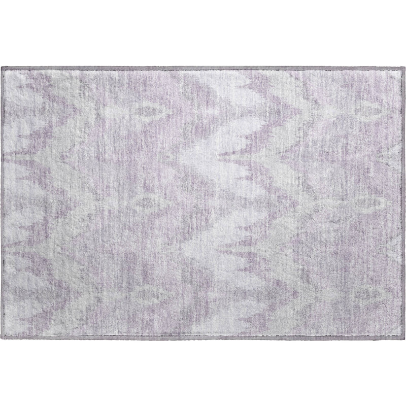 Premium Machine Washable Prisco Lavender Rug, Rectangle 1'8" x 2'6"