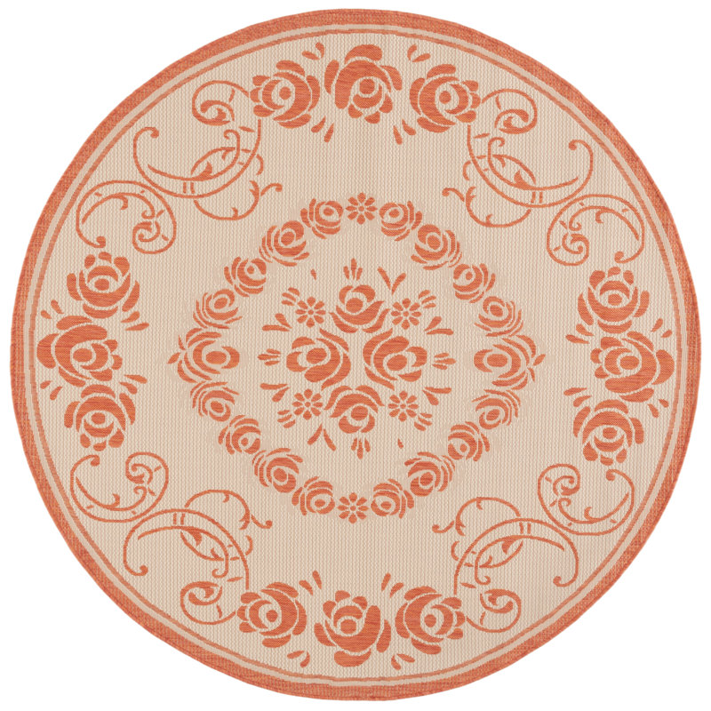 Altimari Performance Oriental Indoor/Outdoor Area Rug, Round 6'7"