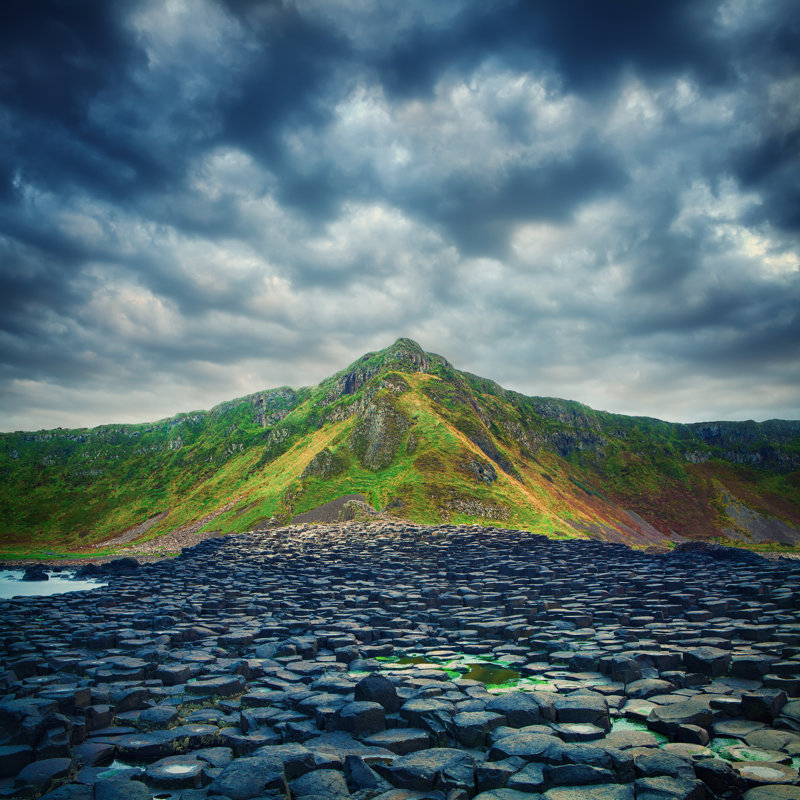 Giants causeway on a cloudy day, 80cm H x 80cm W