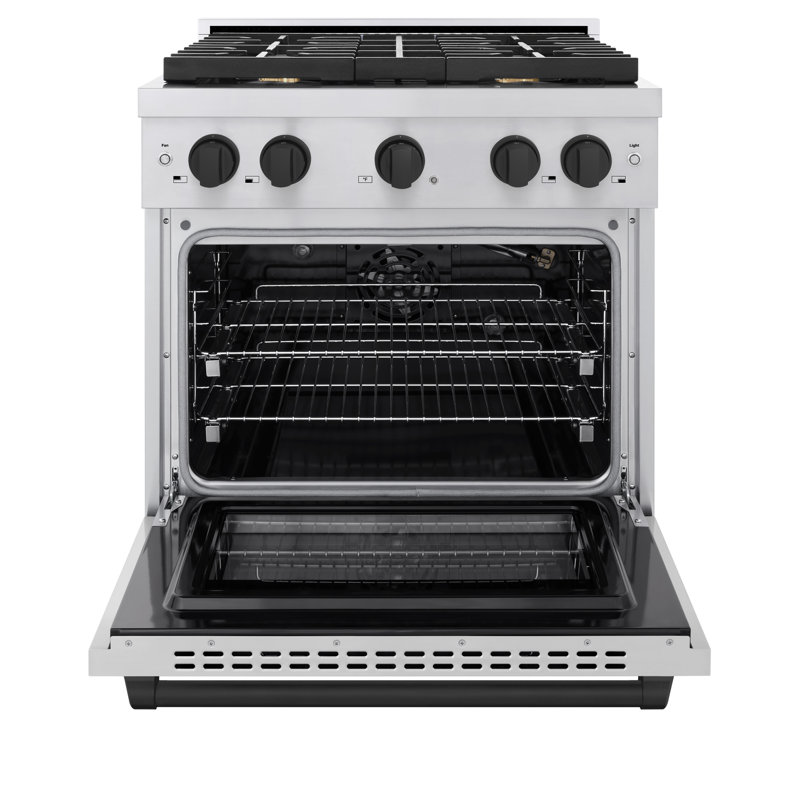 ZLINE Autograph 30" Paramount Dual Fuel Range w/ 4 Burners & Matte Black Accents (SDRZ-30-MB)
