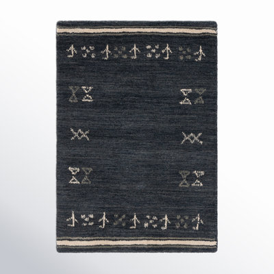 Santiago Charcoal Handmade Wool Geometric Rug