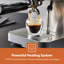 Geepas Espresso & Cappuccino Coffee Machine Milk Frother, 15 Bar Pressure- 1.8L Water Tank, 1140W - Silver