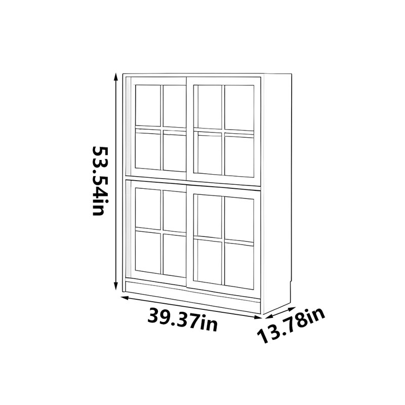 Bibliothèque de rangement populaire de style américain, (4 tablettes) H 53,54 po x l 39,37 po x P 13,78 po