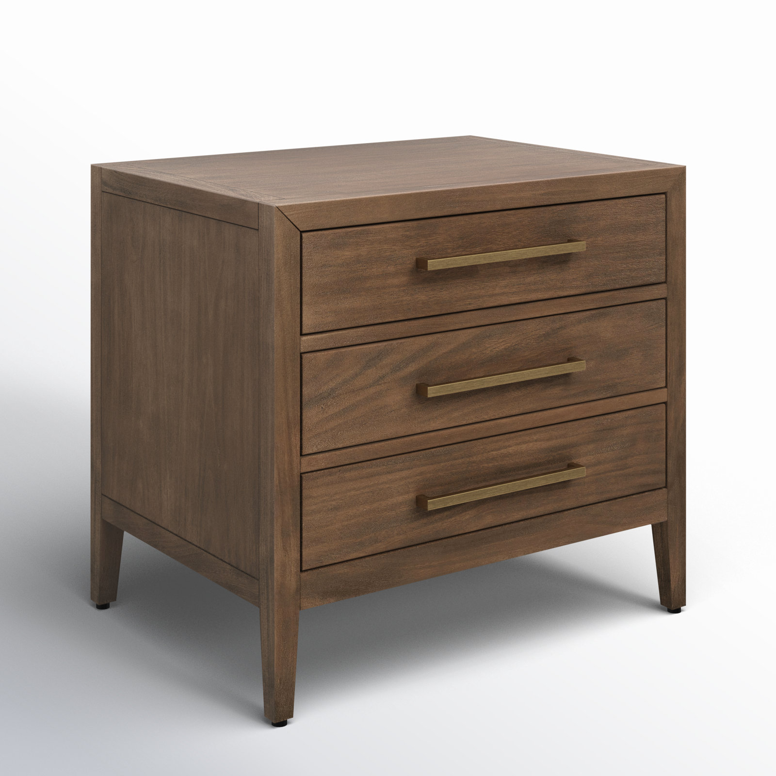 Pama 3-Drawer Mahogany Nightstand, Brown