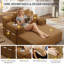 Canapé-lit convertible surdimensionné de 153 cm (60,2 po), fauteuil méridienne et lit d'intérieur 2 en 1, fauteuil en velours côtelé avec coussin à ressorts et en mousse, larges accoudoirs rembourrés et poche de rangement, fauteuil confortable pour le salon, la chambre ou la chambre d'étudiant.-1412064080