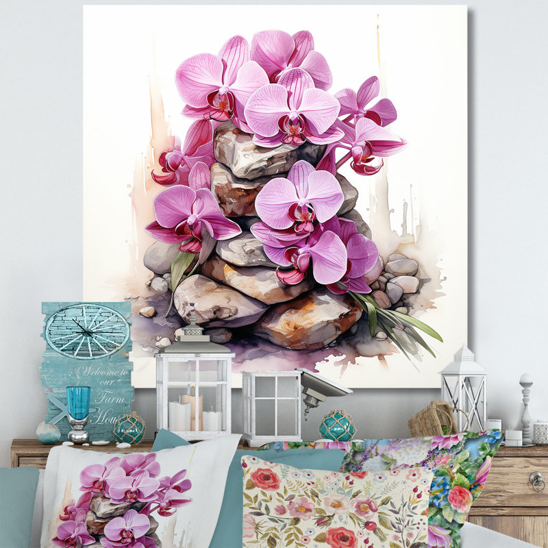 Mauve orchidée beauté III - art mural orchidée, Toile tendue, 16" H x 16" W