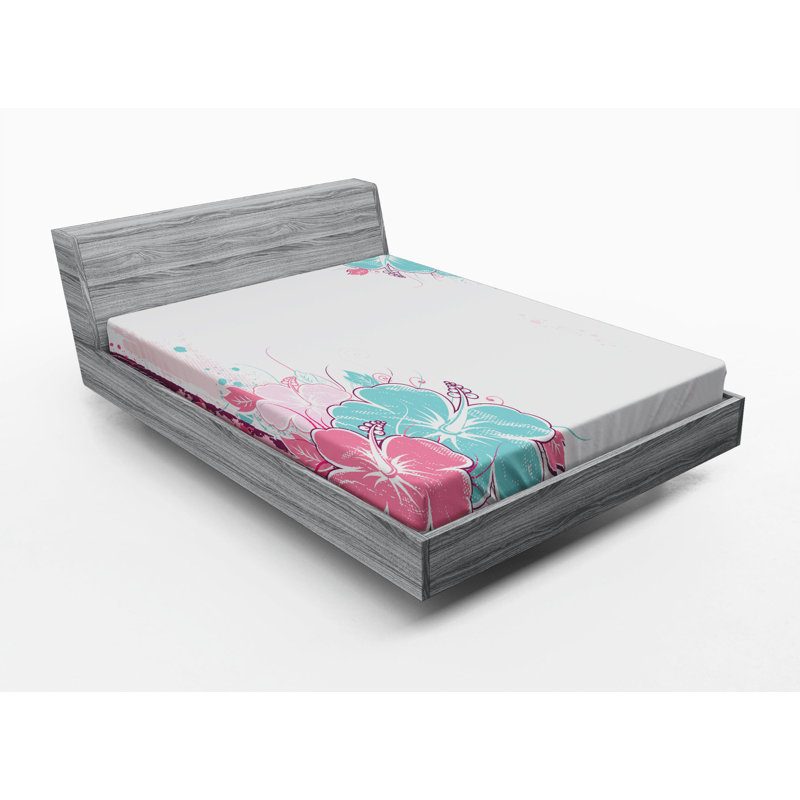 Microfiber Floral Fitted Sheet, Full Fitted Sheet